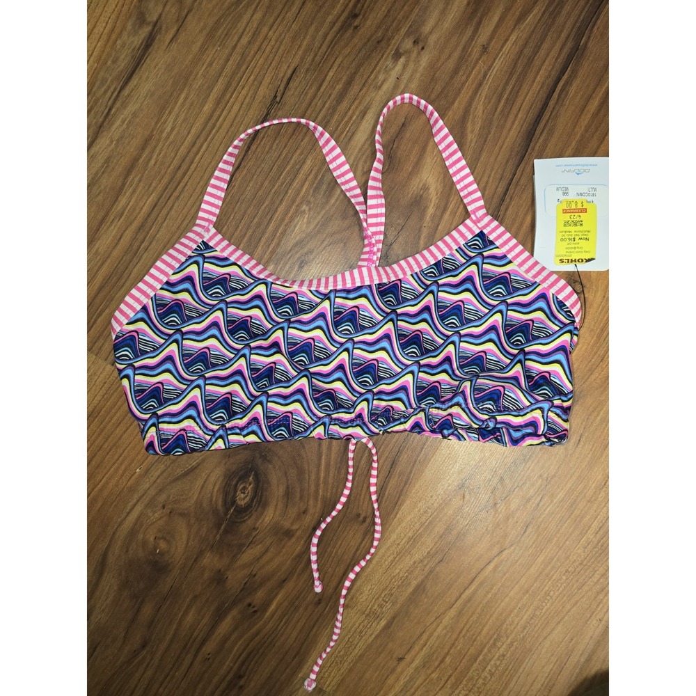 Dolfin Uglies Girls Bikini Top Multicolor Mermaid Swimwear Size Medium 8